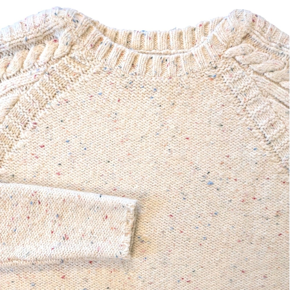 Prana‎ Cream Cable Knit Sweater Womens XS Cotton Wool Confetti Gorpcore Coastal
